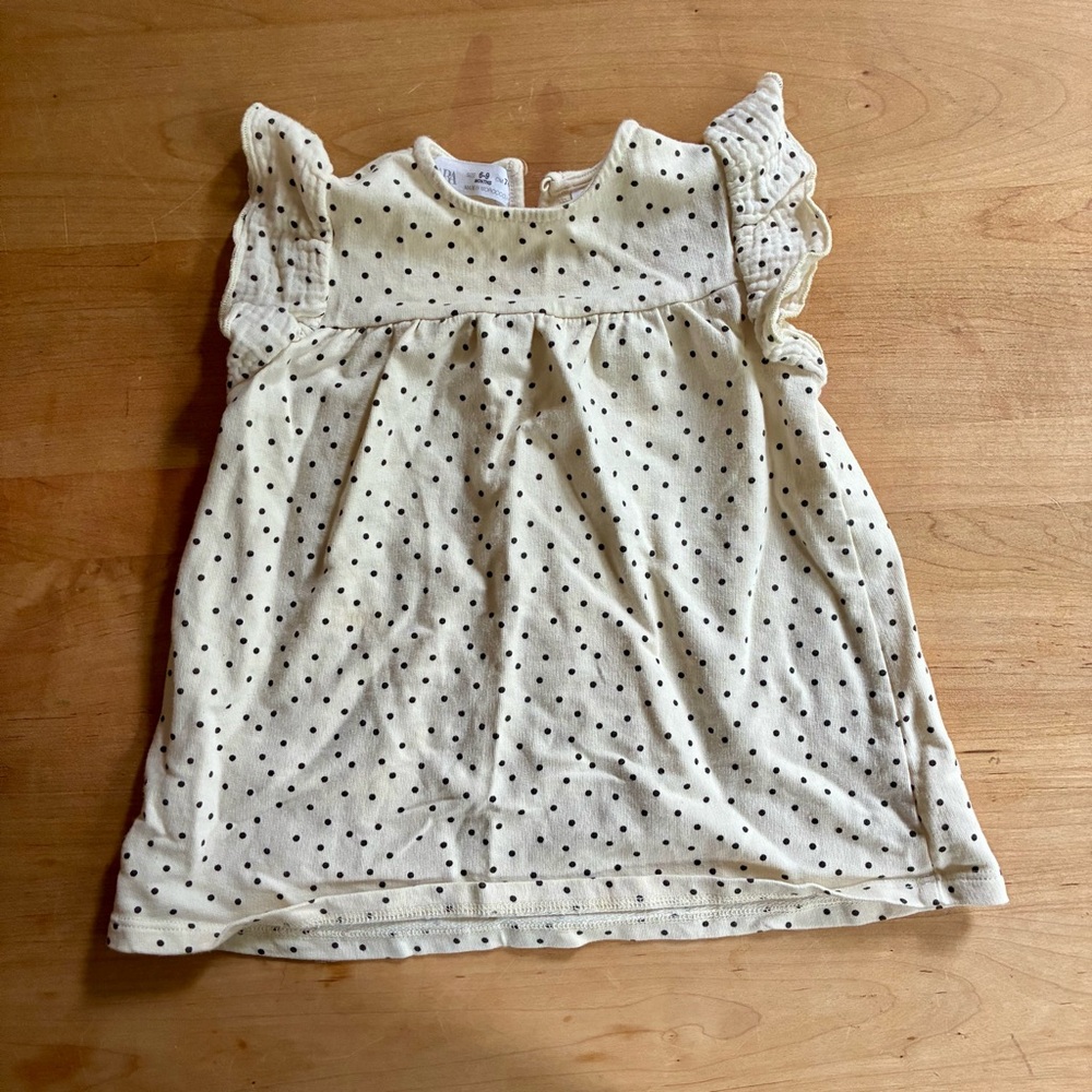 Zara polka dot baby dress/shirt